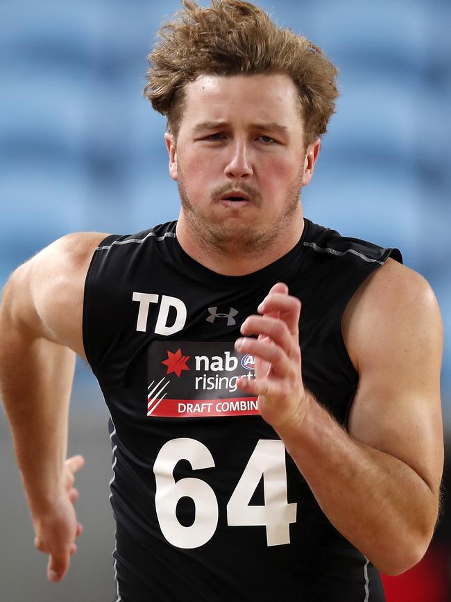 Will Gould at the AFL Draft combine in Melbourne. Picture: DYLAN BURNS (AFL Photos via Getty Images).