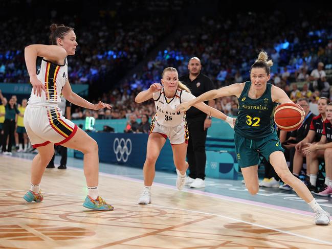 Sami Whitcomb in action against Belgium. Picture: Elsa/Getty Images