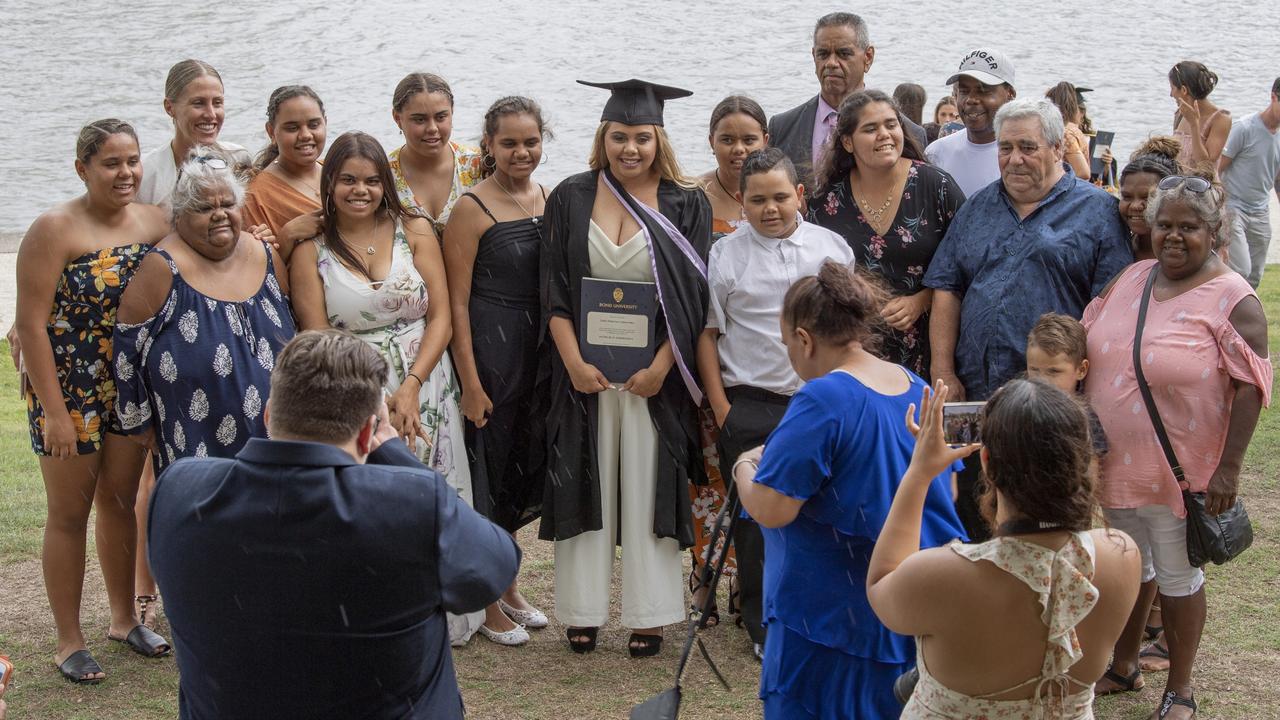 Talhia Cohen-Duke with family from the Kamilaroi and Thungutti nations.