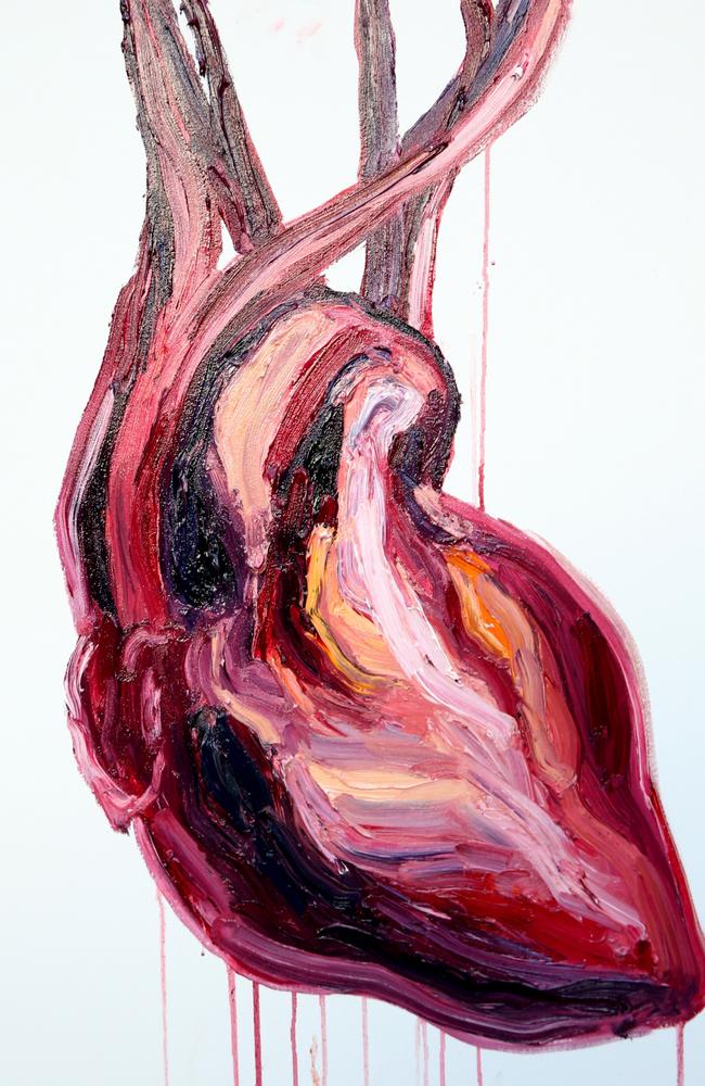A bleeding heart ... One of Myuran's Sukumaran’s last paintings. Picture: Adam Taylor