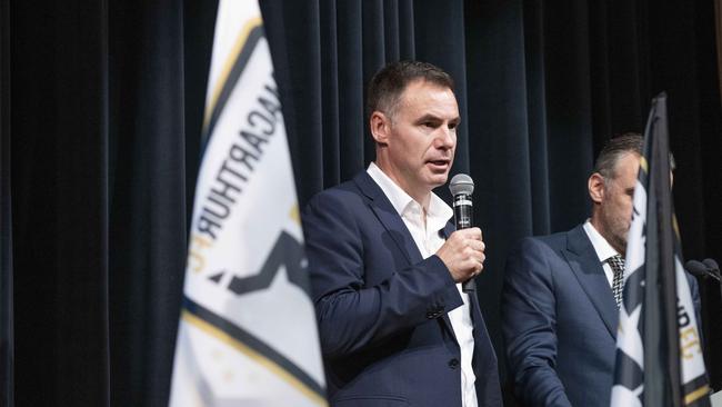 Ante Milicic speaks following his appointment as Macarthur FC coach. Picture: Matthew Vasilescu