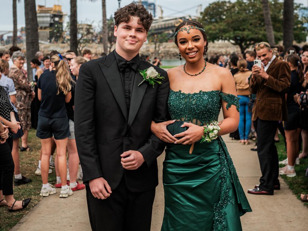 CLASS OF 2024: St Patrick's College Townsville school formal. Year 12 student Sabine Calliste with David Holmes.