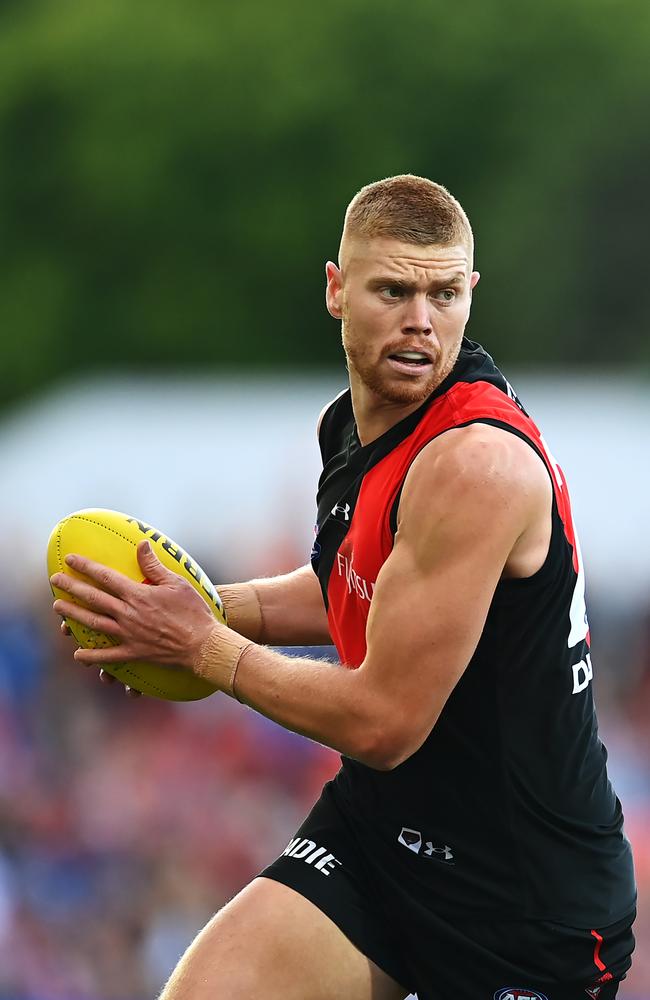 Is Peter Wright the answer for the Bombers up forward? Picture: Albert Perez/AFL Photos via Getty Images.