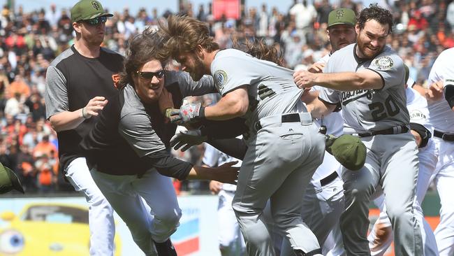 Bryce Harper hit two home runs off Hunter Strickland in the 2014