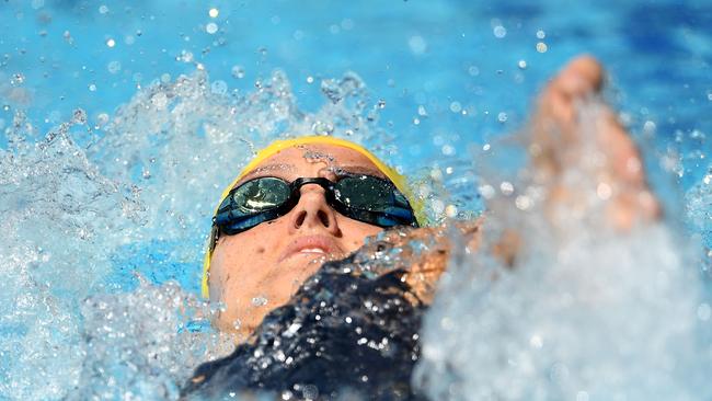 Ellie Cole in action in the women's S9 100m backstroke heats. Photo: Getty Images