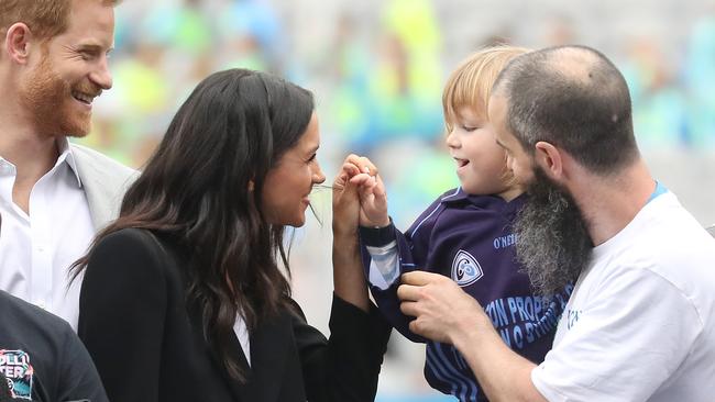 Meghan was charmed by the little boy. Picture: Chris Jackson/Pool/Getty Images