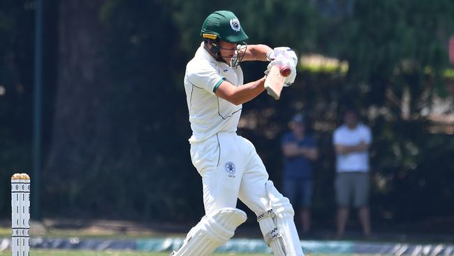 Brisbane Boys College student Oscar Shaw playing First XI cricket. He also played First XV this season as a five-eight. Picture, John Gass