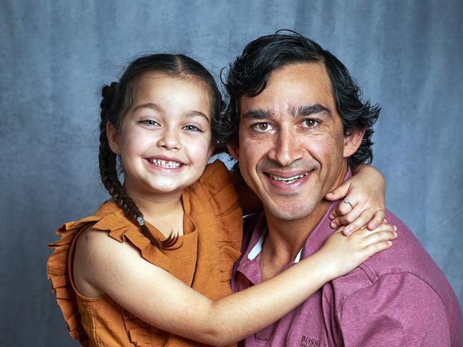 Jonathan Thurston and children Picture: Scott Radford-Chisholm