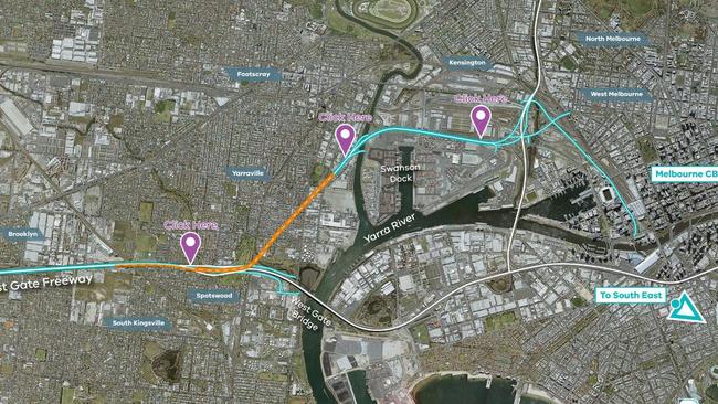 Plans for the westgate tunnel project in Melbourne. Image supplied.