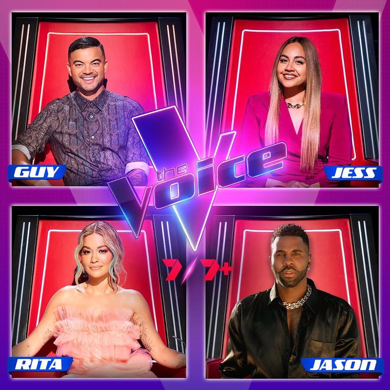 Jason Derulo joins coaches Rita Ora, Guy Sebastian and Jessica Maubo on The Voice. Picture: Instagtram/The Voice Australia