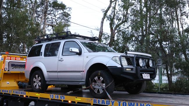 The car and struck a boy being towed. Picture: Nigel Hallett