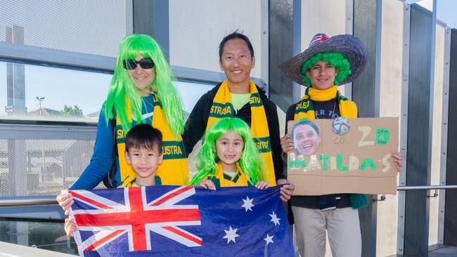 Fans ahead of the World Cup Matilda's v Sweden match at Suncorp Stadium. Photo - Stephen Archer
