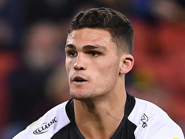 Nathan Cleary of the Panthers during the Round 19 NRL match between the Brisbane Broncos and the Penrith Panthers at Suncorp Stadium in Brisbane, Friday, July 20, 2018. (AAP Image/Dave Hunt) NO ARCHIVING, EDITORIAL USE ONLY