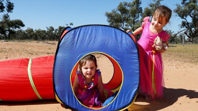 Millie and Poppy Bell at play.