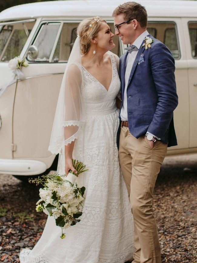 Bride and Groom: Amelia Small and Jackson Law, pic: Shane Shepherd