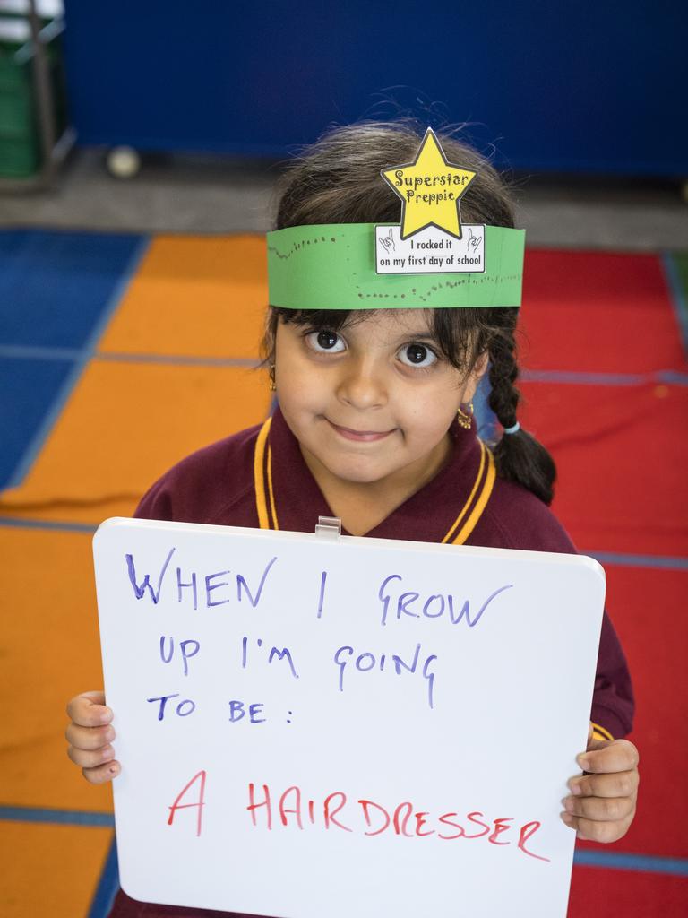 Newtown State School Prep student Barin on the first day of school, Monday, January 22, 2024. Picture: Kevin Farmer