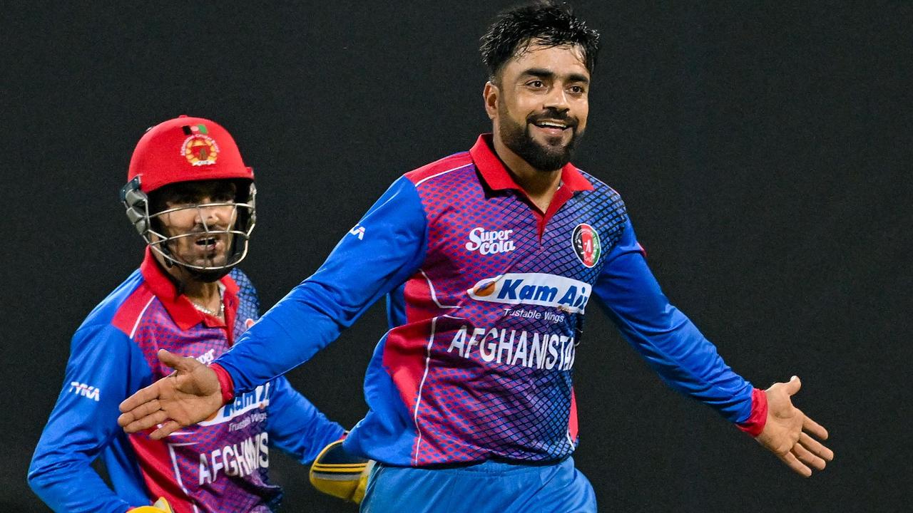 Rashid Khan in action for Afghanistan during the T20 World Cup. Picture: Ishara S. KODIKARA/AFP