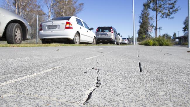 The footpath paving is broken in numerous places due to cars driving up on to the footpath to park illegally. Picture: Melvyn Knipe