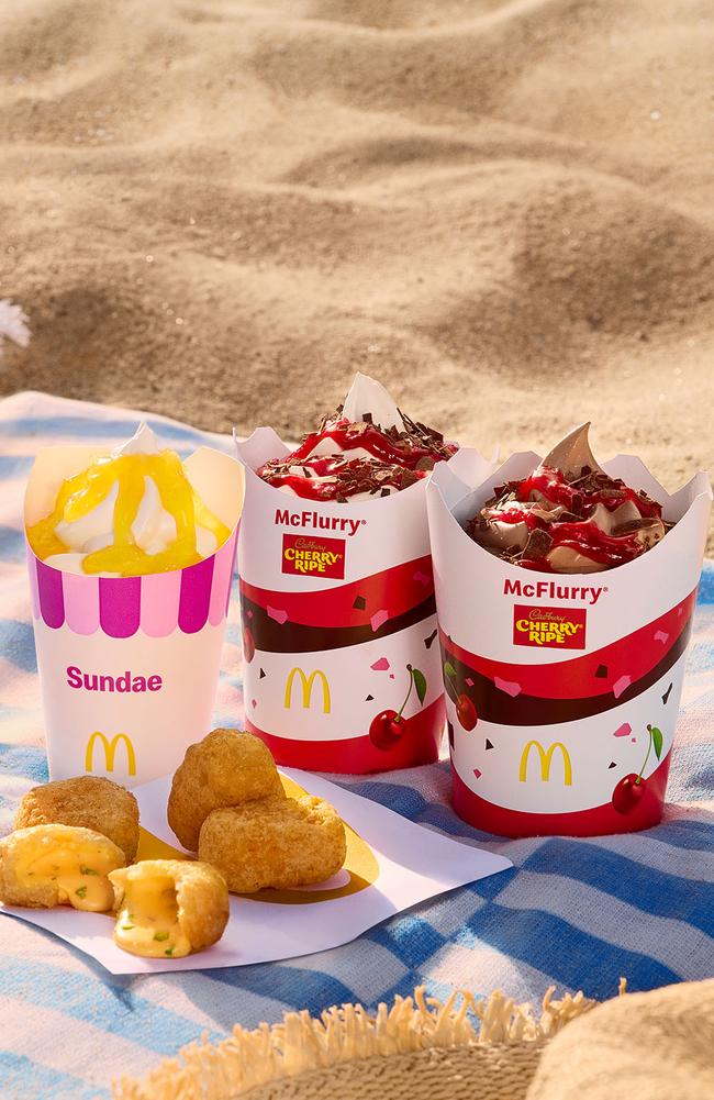 It features two desserts, including the 'world first' Cherry Ripe McFlurry. Picture: Supplied