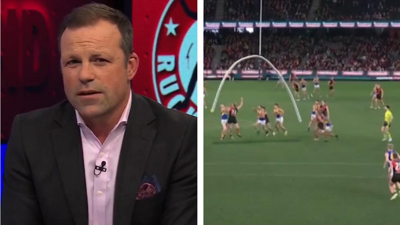 Johnson took issue with a crucial ball up that led to Essendon's match-winning goal.