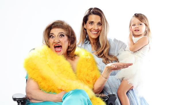 Maria Venuti with her daughter Bianca and two-year-old granddaughter Allegra is still making the most of life after serious health issues. Picture: Tim Hunter.