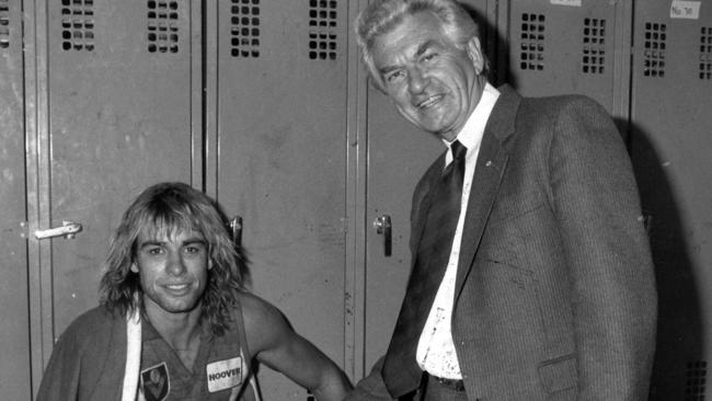 Then Prime Minister Bob Hawke grabs the chance to shake Warwick Capper’s hand in 1987.