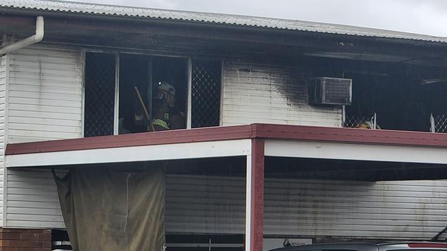 Fire-fighters inside the house on Churchill Street, Park Avenue, on April 22, 2022.