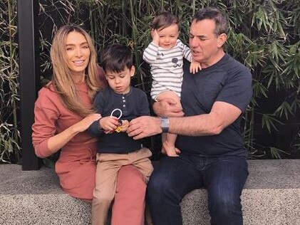 Nadia Bartel, her two children Aston and Henley, and her father. Picture: Instagram/@nadiabartel