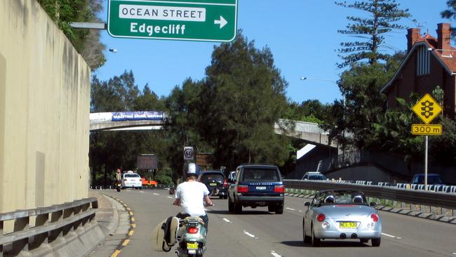 Traffic on Syd Einfeld Drive in Sydney’s eastern suburbs.