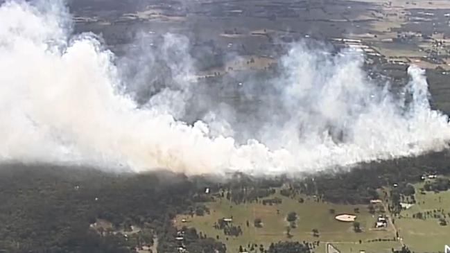 The fire now measures at least 20ha. Picture: 7 News