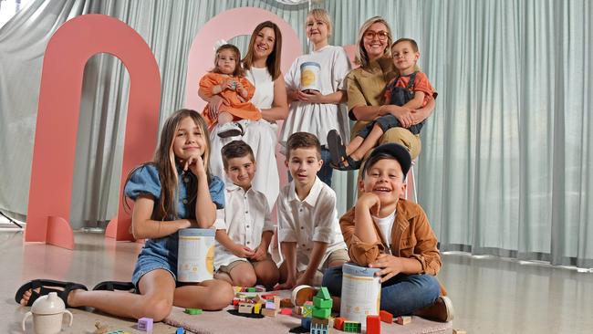 Mumamoo’s Kristina Scutella, Belinda Humphries and Charlotte Chambers are three entrepreneurial Adelaide mums are taking on the $70 billion global infant formula industry. Picture: Tom Huntley