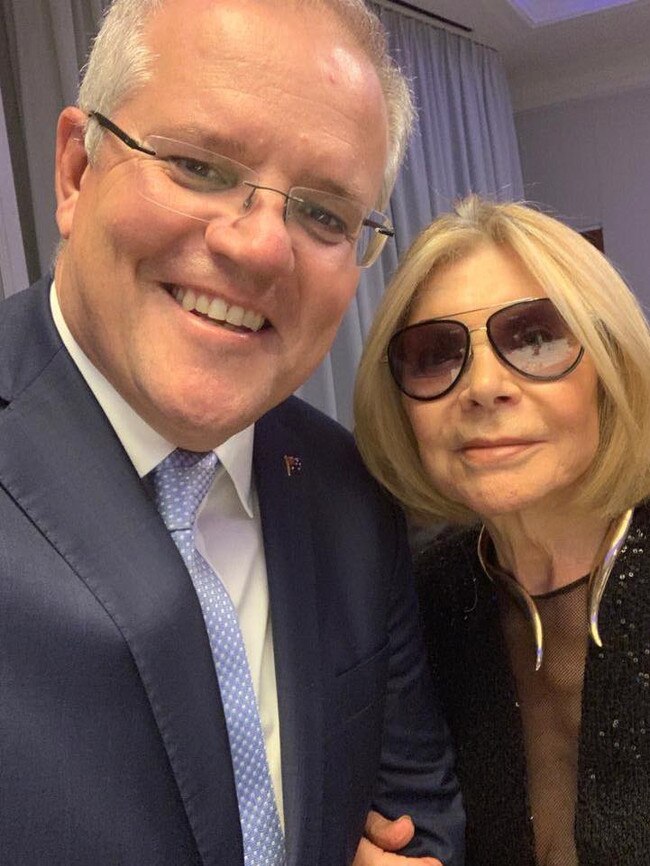 Prime Minister Scott Morrison with Carla Zampatti. Source: Facebook