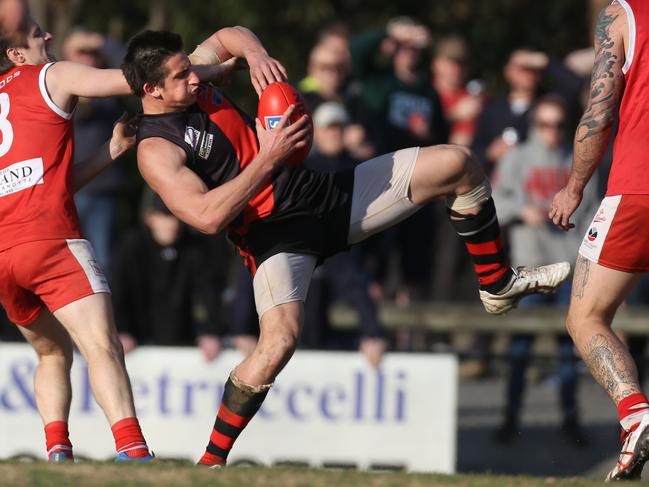 Sean Currey pulls in a mark for Kilsyth. Picture: Stuart Milligan