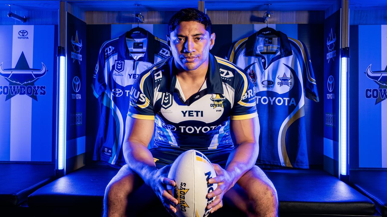 The North Queensland Toyota Cowboys launch their charity jersey in dedication to Carl Webb. Pictured: Jason Taumalolo