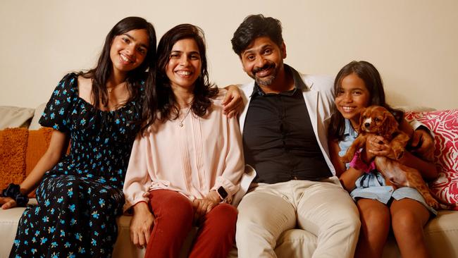 Shruti and Sanket Ghate, with their daughters Shravani and Saloni, are ready to celebrate ‘a special one’ in Sydney this Australia Day. Picture: Nikki Short