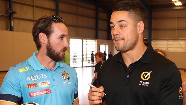 Gold Coast Titans player Jarryd Hayne at Robina High School. Photo: Scott Fletcher.