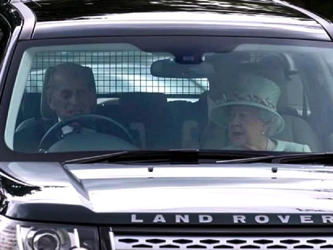Prince Philip driving Queen Elizabeth in 2017. Picture: Supplied