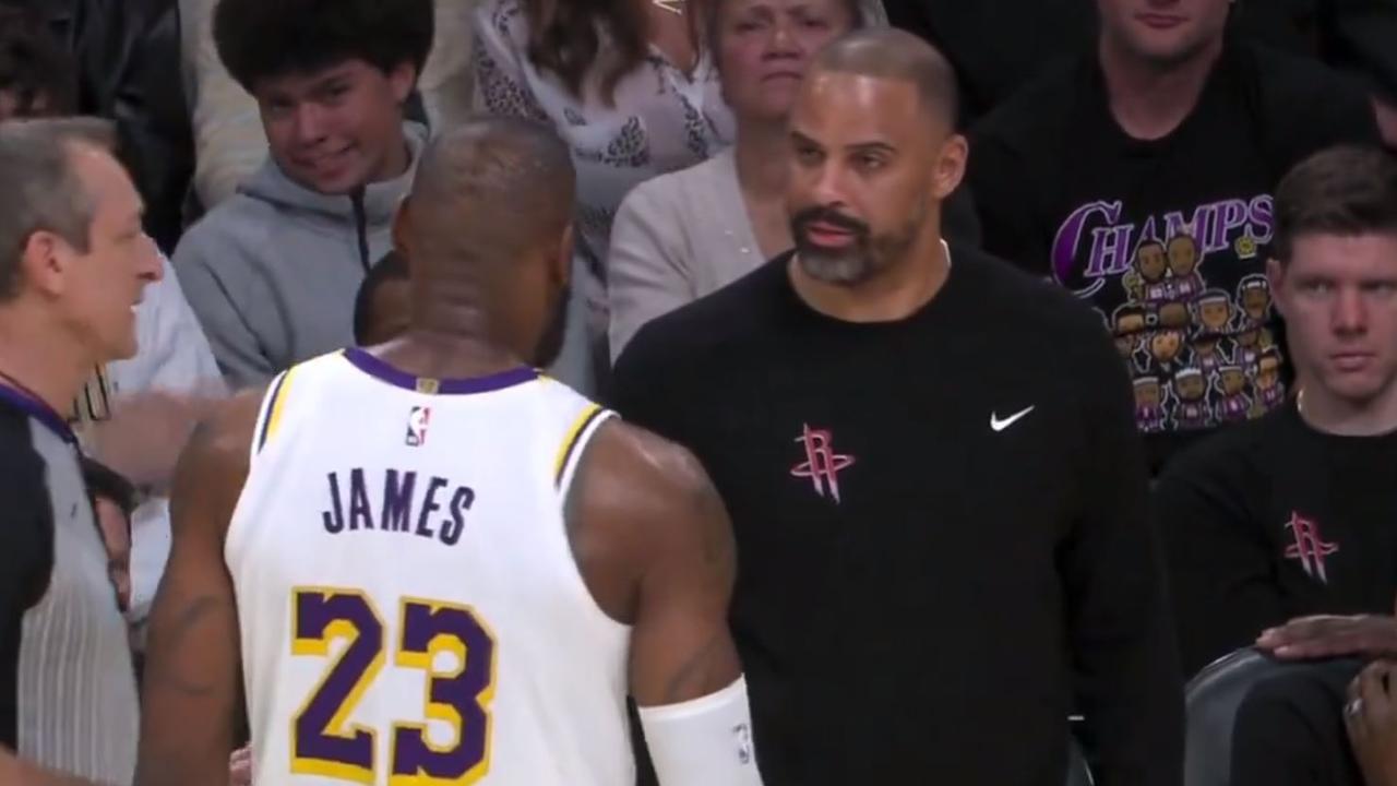 LeBron James and an opposition coach were involved in a heated exchange. Picture: Supplied