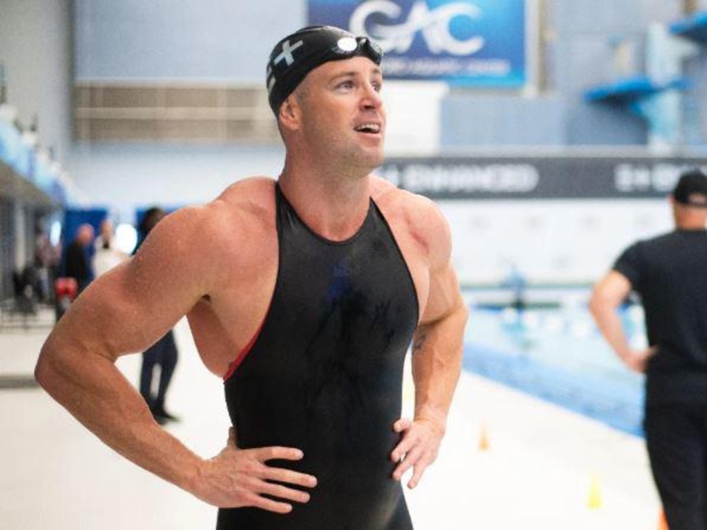 A hugely bulked up James Magnussen training for the Enhanced Games. Photo: Supplied