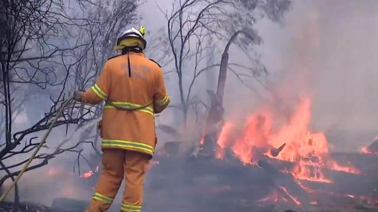 Firefighters are battling to contain a massive bushfire near Tara. Picture: 9News