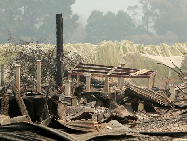 04/03/2019: Jinks Creek Winery in Tonimbuk was destroyed after a bushfire engulfed the Bunyip state forest in Victoria. Stuart McEvoy/The Australian.