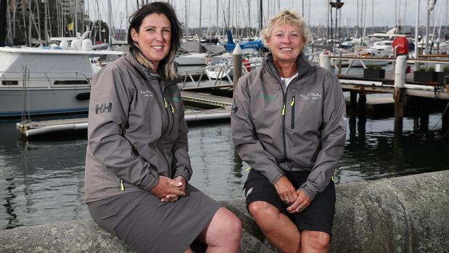 Wendy Tuck with skipper Zoe Taylor at the CYC, Sydney. (Brett Costello)