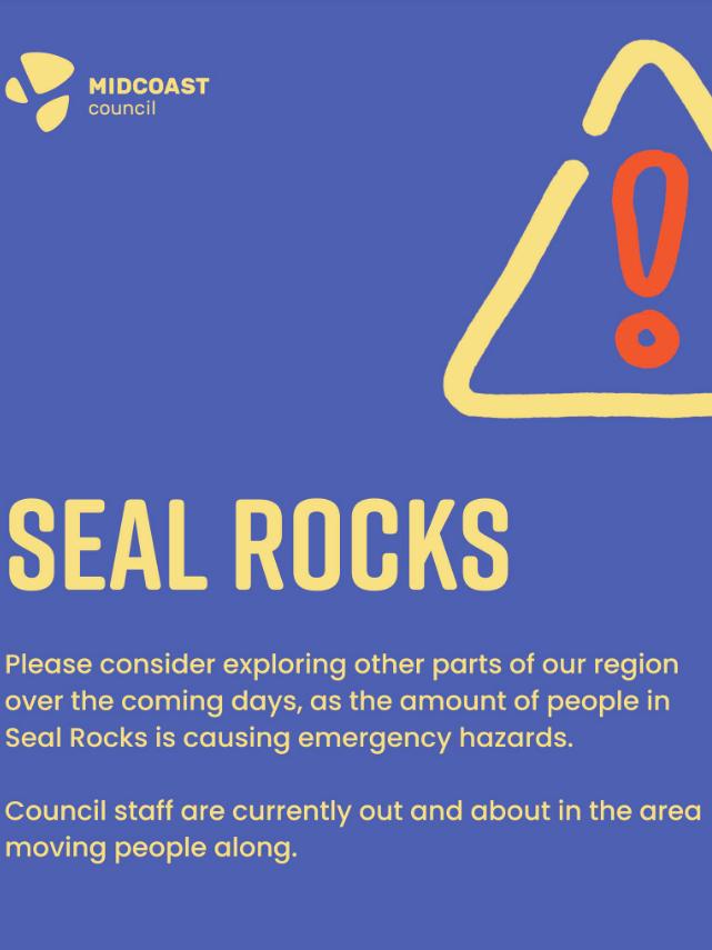 MidCoast Council is warning visitors to avoid Seal Rocks. Picture: Facebook