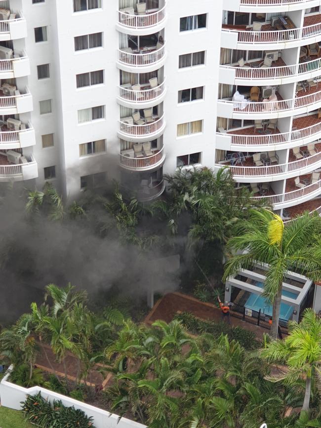 Fire at the Alpha Sovereign Hotel in Surfers Paradise.