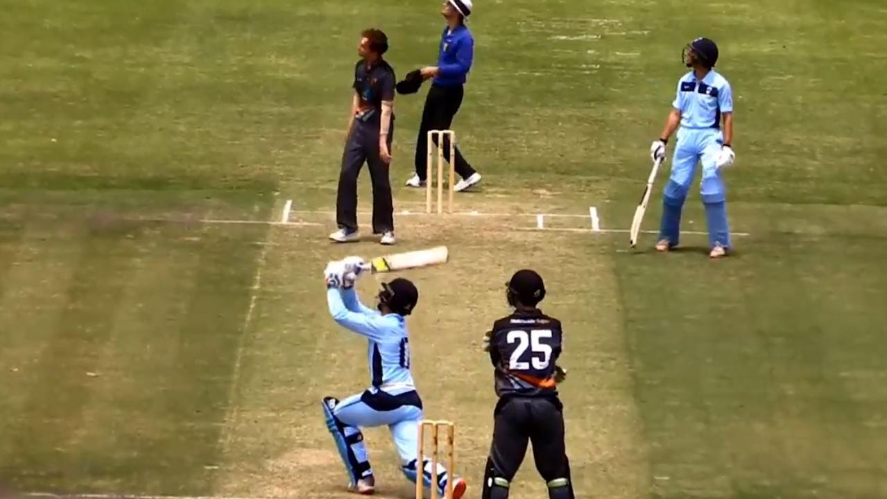 NSW captain Ollie Davies has cracked six sixes in one over during the under-19s national championship.