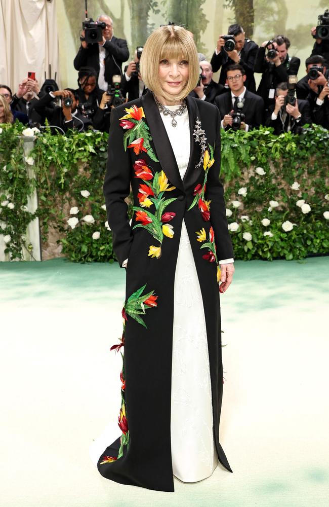 Wintour wearing florals. Groundbreaking. Picture: Getty Images via AFP