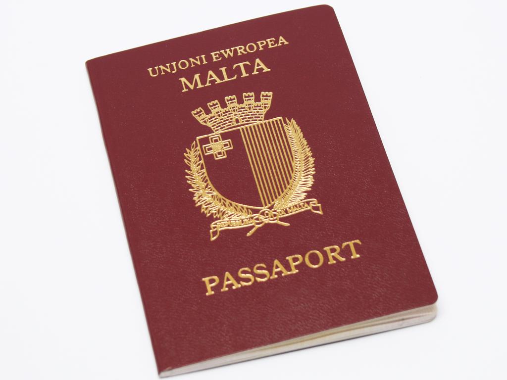 The passport of Malta, which is part of the European Union.