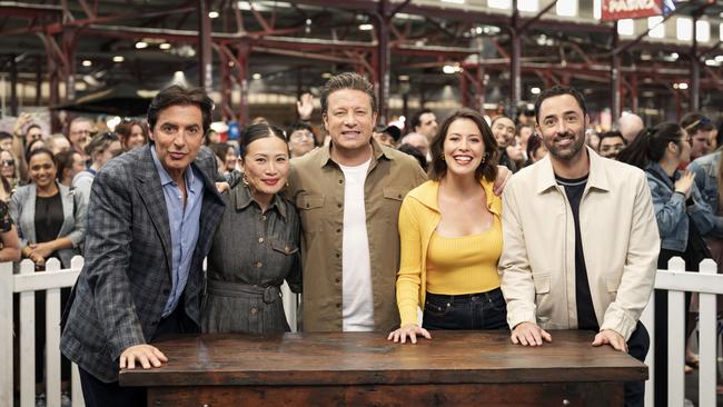 MasterChef 2024 judges (L-R) Jean-Christophe Novelli, Poh Ling Yeow, Jamie Oliver, Sofia Levin and Andy Allen. Picture: Supplied/Channel 10