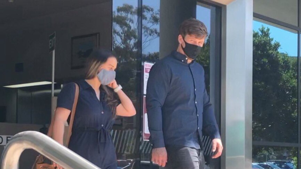 Slade Dalton William Rasmussen leaving Maroochydore District Court with an unknown woman after being sentenced for an new years eve attack at a Coast pub. Picture: Laura Pettigrew.