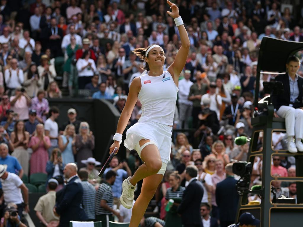 Former world No. 4 Caroline Garcia celebrates the win. Picture: Shaun Botterill/Getty Images